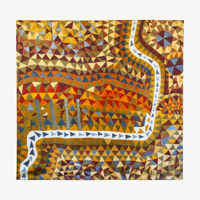 Ngamoowalem Ivanhoe Ranges silk scarf Ben Ward Aboriginal art